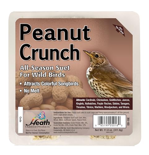 Heath Outdoor Products DD18-10, Peanut Crunch Suet Cake - 10 Pack