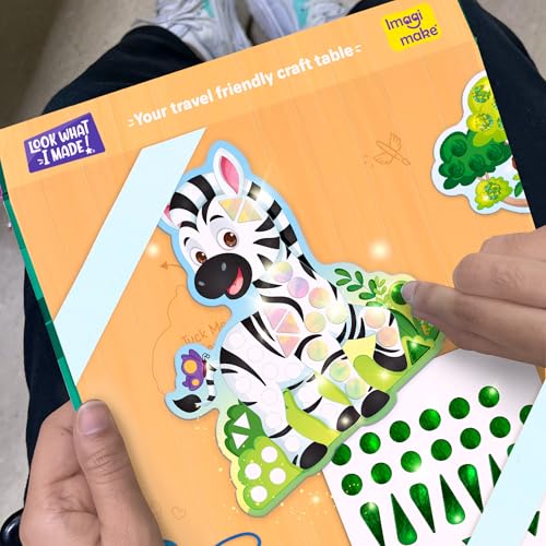 Imagimake Mirror Mosaic - Animals, 5 Templates, 450+ Stickers | Mess-Free Craft Activity, Screen-Free Creative Art Kit for Kids, Birthday Gift for Boys & Girls Ages 3,4,5,6,7 Years Old - style: 7. Animals