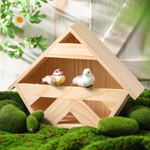 Weysat Cedar Dove Nesting Box Solid Wood Mourning Dove Nest Box for Outside Pigeon Finches and Wild Birds Roosting and Nesting Platform Birdhouse Outdoor DIY Garden Decoration