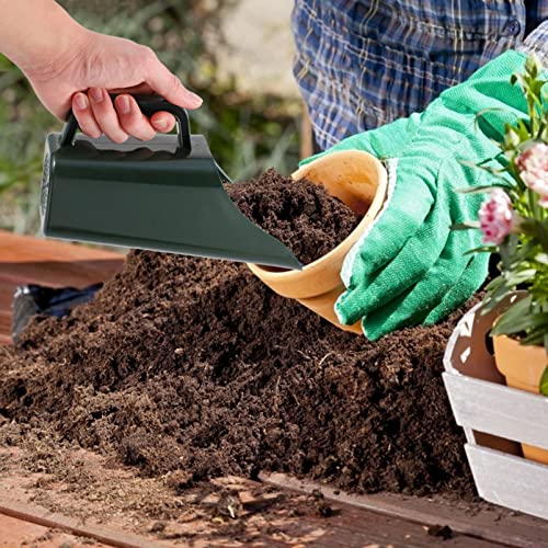 Angoily Garden Soil Shovel with Sieve Mesh 8.54 Inch Plastic Bucket Shovel for Flower Succulents and Vegetable Planting Soil Scooper and Loosening Tool