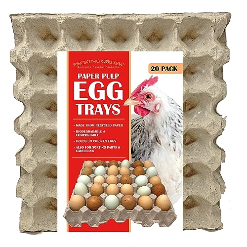 Paper Pulp Egg Trays - 20 Pack - size: 11.5 x 11.5 x 2 inches