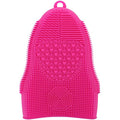 ScivoKaval Makeup Brush Cleaner Glove Mat Mitt Silicone Cosmetic Cleaning Scrubber Tool Face Brushes and Eye Brush Washing Pad Pink (Rose Red) - color: Pink (Rose Red)
