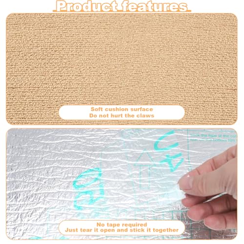 Rabbit Scratcher Mat - DIY Trimmable Self-Adhesive Bunny Scratch Pad Roll, 12 Inch x 3.28 ft Small Animal Scratching Rug for Cage, Biting, Sleeping & Nesting,Safe Scratch Mat for Rabbits & Small Pets