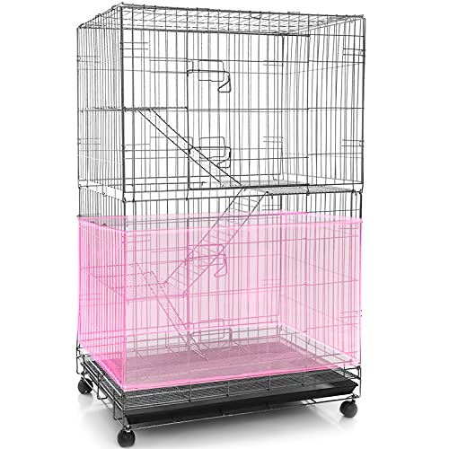 Shappy Large Bird Cage Seed Catcher,Bird Cage Cover Net Skirt Guard,Adjustable Soft Airy Mesh Net for Parrot Parakeet Macaw(118 x 15 Inch/ 300 x 37 cm,Light Pink) - color: Light Pink, size: 118 x 15 Inch/ 300 x 37 cm