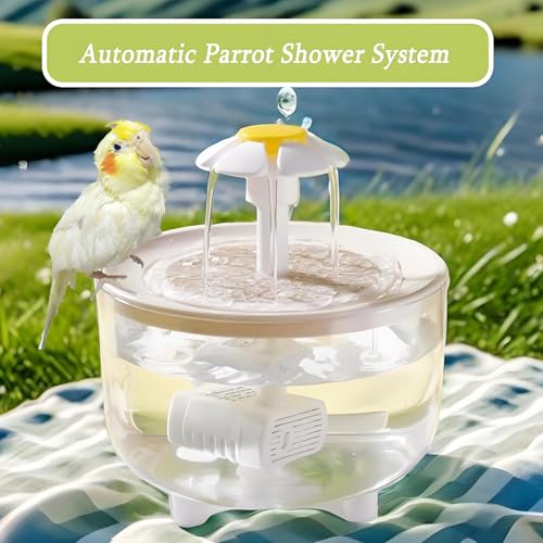 Petlex Bird Bath Indoor Automatic Parrot Shower Bathtub with Pump Recirculating Filtration Safe for Birds to Bathe or Drink, Perfect for Parakeets Budgie Cockatiels Lovebirds Finches Canaries