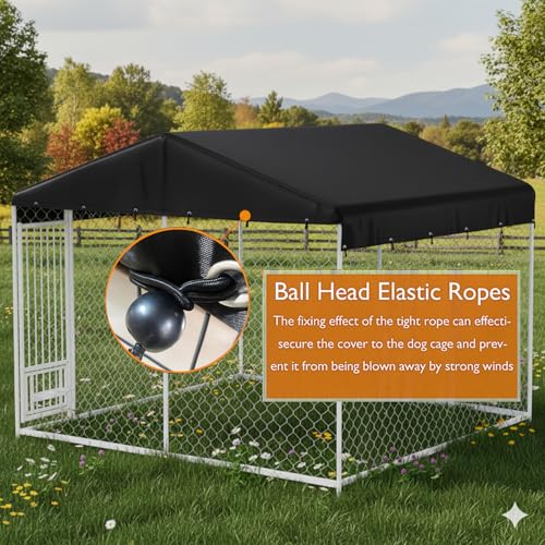 Outdoor Dog Kennel Cover 10'Dx10'W UV Resistant Waterproof Full Coverage for Dog Kennel Replacement Cover - color: 10'Lx10'W