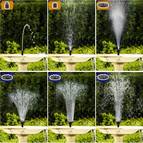 Solar Fountain for Bird Bath, 2026 Upgraded 2.5W Solar Bird Bath Fountain Pump with 6 Nozzles, Floating & Standing Solar Water Pump for Bird Baths, Garden, Pond, Pool, Outdoor
