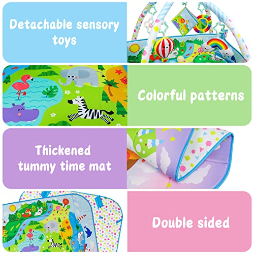 Dr.Rapeti Baby Play Mat, Baby Play Gym, Playmat & Floor Gyms with Ball Pit | 47x40inches Activity Gym Mat, Play Mat with Play Arch, Thick Non Toxic Playmats, Sensory Exploration Motor Skill Development - size: 47*40 Inch