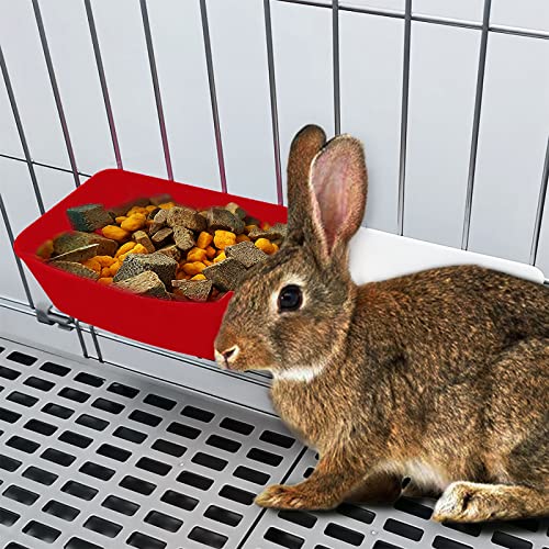 Feeder Waterer Chicken Food Water Cage Cups Puppy Cat Hanging Feeding Dish Rabbit Coop Bowl Watering Container Treats Drinker for Pigeon Bird Bath Basin Hamster Bed (21 FL.OZ. Pack of 6)