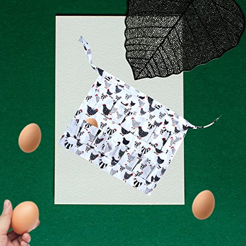 Egg Collecting Apron Chicken Egg Apron for Fresh Eggs Holder Deep Pocket Gifts for People with White Medium