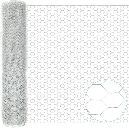 45 in X 200 ft Chicken Wire Fencing Metal Floral Chicken Wire Fence for Crafts 1 Inch Hexagonal Galvanized Poultry Wire Netting for Chicken Coop Barrier Rabbit Cage