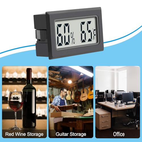 Mini Digital Thermometer 2-Pack Hygrometer Indoor Humidity Monitor Temperature Humidity Gauge Meter with Fahrenheit (℉) for Greenhouse, Garden, Cellar, Closet Etc by DWEPTU