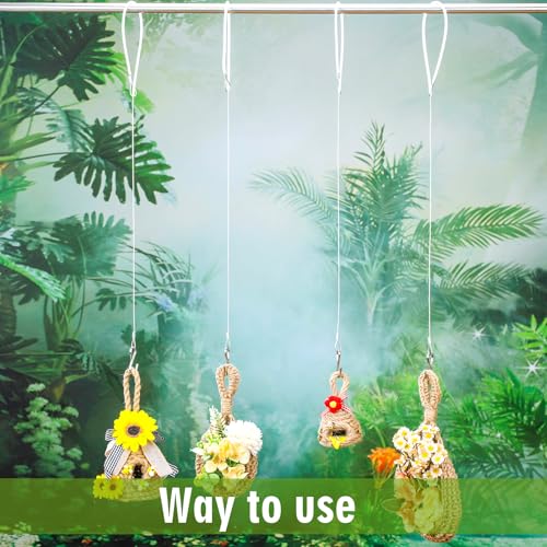 4pcs Bird Feeder Hanger for Tree with S-Hook Hanging Cable Tree Limb Protector with Silicone Sleeve Flexible Stainless Steel Cable for Heavy Bird Feeders, Plants, Baths (48inch) - size: 48Inch