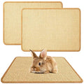 2PCS Rabbit Scratch Mat Natural Bunny Scratching Pad Claws and Teeth Care Rabbit Mats for Cages Chew Toys for Bunny Pet Cage Bedding for Biting Sleeping Nesting, 24x16 - size: 24"x16"