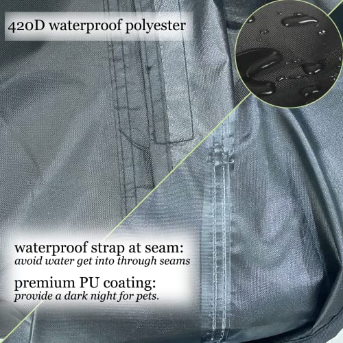 J&C Large Bird Cage Cover 420D Bird Cage Covers Heavy Duty Birdcage Cover Waterproof Bird Cage Covers for Night Blackout Sunlight Patio Birdcage Covers Birdcage Accessories - size: M: 34 x 24 x 47"