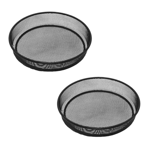 2 Pcs Ground Bird Feeder, Metal Mesh Round Birds Seed Feeder Tray ﻿ | Mesh Tray Outdoor Accessory