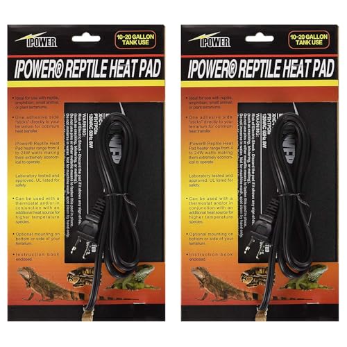 iPower 6x8 Inch Reptile Heat Pad Under Tank Heater, Energy-Efficient & Waterproof Design Terrarium Warmer Mat for Turtles, Lizards, Snakes, 2 Pack - size: 6 X 8 Inch, style: 2 Pack Heat Pad