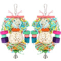BBjinronjy Bird Toys,2PCS Hanging Natural Soft Sola Ball Beak Chew Shred Forage Toys for Parrots,Cockatiel,Conure,Love Birds,Parakeets,Budgie and Other Small Birds - size: Medium B