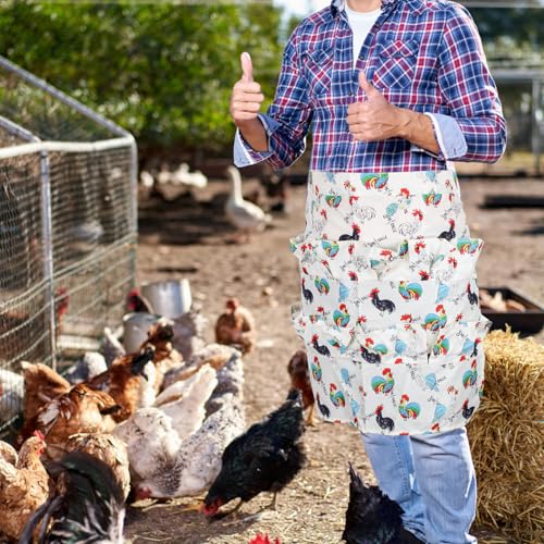 12 Deep Pockets Egg Apron, Chicken Egg Collecting Apron, Egg Holding Apron, Duck Goose Egg Gathering Apron for Housewife - color: Cartoon Style