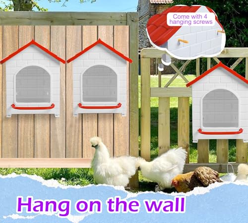 Nesting Boxes for Chicken, Large Single Compartment Chicken Nesting Boxes | 100% Waterproof Hens Nesting Box for Laying Eggs for Hens, Ducks and Poultry, Indoor & Outdoor Use(Red) - color: Red, size: 15.7"D x 14.3"W x 17.3"H