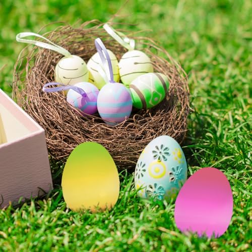 Luxshiny 16Pcs White Plastic Easter Eggs Empty Fillable DIY Simulated Egg Decoration for Candy Packaging Easter Basket Stuffers Party Favors