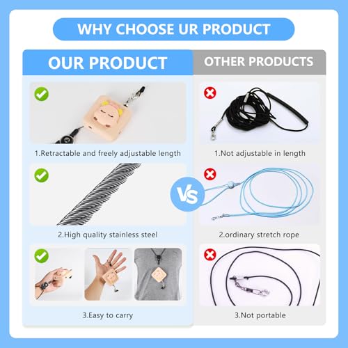 Bird Leash, Elyssnova 2024 New Bird Harness, Retractable Parrot Leash, Used for Bird Flight Training, 0-20 Feet Freely Adjustable, Suitable for Various Birds