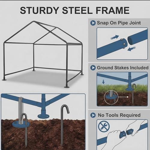 Dog Shade Shelter Outdoor 4'x4'x3' Tent for Large Medium Dogs, Outside Sun Rain Canopy Pet House for Livestock Pigs Cats with Waterproof Roof Ground Nails,Brown - color: Brown