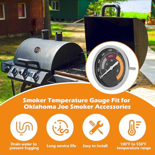 3695528R06 Grill Thermometer Fit for Oklahoma Joe's Smoker | 2 Pack Temperature Gauge BBQ Thermometer Gauge for Smoker Oven and Charcoal Gas Grills, 13/16-inch Accessories - size: 1 Pack