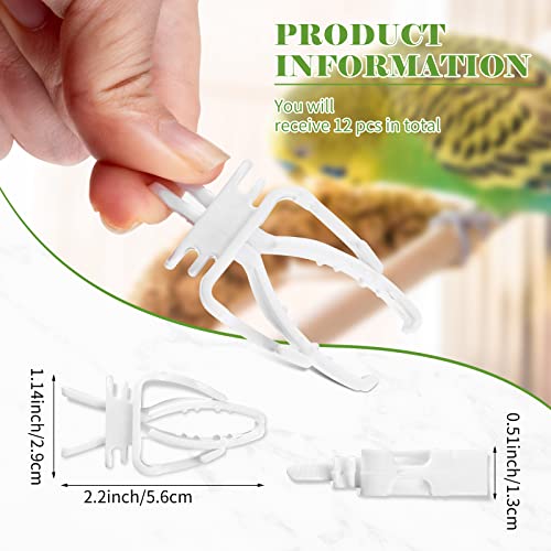 12 Pieces Bird Cage Clips Bird Cage Food Holder Bird Cage Clips for Treats Parrot Fruit Vegetable Pet Feeder Clips for Budgie Parakeet Cockatoo Macaw Cockatiel Conure and Other Animals