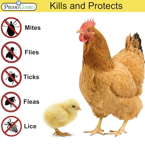 Premo Guard Natural Poultry Spray – Kills Scaly Leg Mites, Fleas, & Lice | Treats Chicken, Duck, Geese Pests, Spray Directly on Birds and Coops, Natural Plant Based Oils, Control & Prevention - size: 32 oz