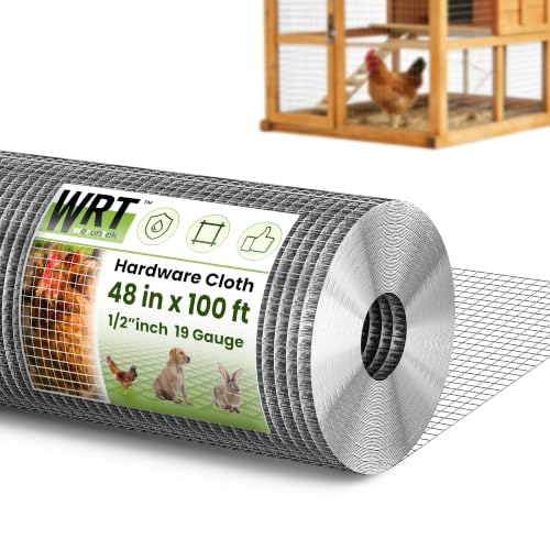 1/2 inch 48inch x 100.9ft Hardware Cloth Chicken Wire Fencing 19G, Hot Dipped Galvanized After Welding, Wire Mesh Roll, Garden Fence, Poultry and Rabbit Barrier, Outdoor Metal Fencing - size: 1/2inch 48"x100'