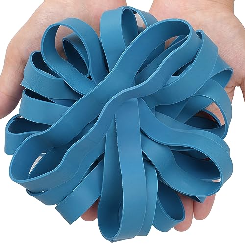 AIWOQI Rubber Bands Size 107 Heavy Duty Big Wide Long Rubber Band 30pcs | Elastic Bands for Office Supply Trash Can File Folders Litter Box Rubber Bands Blue - color: Blue