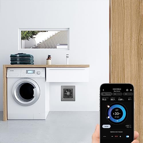 AC Infinity AIRTITAN T3, Ventilation Exhaust Fan 6" with WiFi Temperature Humidity Controller, EC Motor for Crawl Space, Basement, Garage, Attic, Hydroponics, Grow Rooms | With WiFi Temperature Humidity Controller, EC Motor for Crawl Space, Basement, Gara