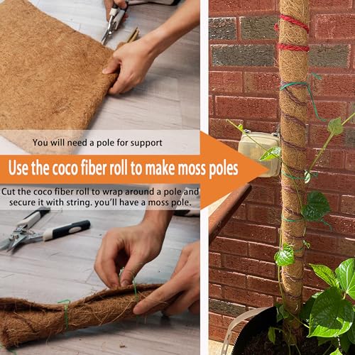 Coco Liner Roll 16x80 Inch Natural Coconut Fiber Mat for Planters | Natural Coconut Fiber, Cut-to-Fit Liner Roll, Ideal for Hanging Baskets, Planters, Window Boxes & Garden Use - size: 16in X 80in