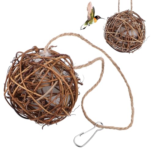 Yardwe 2PCS Bird Nesting Material Balls, Bird Nesting Material for Outdoor Hummingbird Houses, 3.14 Inch Unique Hanging Nest Balls Ideal for DIY Craft Lovers