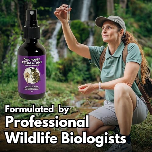 Owl Attractant - Bait Lure for Owl Houses and Boxes - 2oz Spray Bottle - Research-Backed All Natural Pheromone and Scent Mimicking Formula Blend - Made in the USA