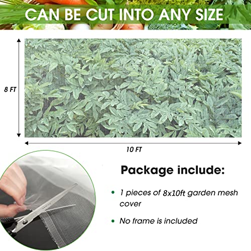 Unves 8x10ft Garden Netting, White Mosquito Net Insect Mesh Bird Netting | Plant Net Barrier Screen Row Cover for Vegetables, Garden Bed Cover Protect Fruit Tree Flowers Crops Grow - size: 8 x 10 Ft x 1 pc