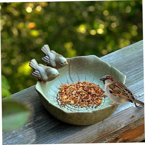 Ceramic Bird Bath for Outdoors,Ground & Tabletop Decor, Ground Feeders Bird Bath Feeding Bowl for Outdoors, Garden Deck, Balcony,Yard, Lawn. (Small birdbath) - style: Small birdbath