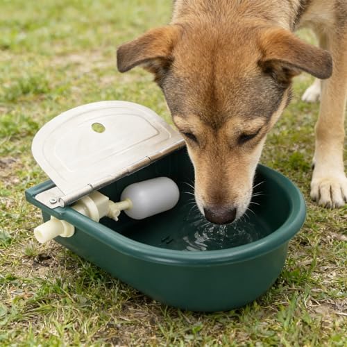 Automatic 1.2 Gallon Water Trough Cow Cattle Horse Water Bowls with Float ValveLivestock Tool Bowl for Cat Goat Sheep Dog Animal Drinking Equipment