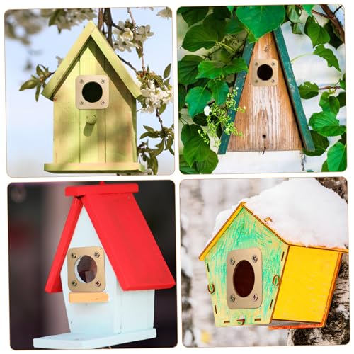 BESPORTBLE 8pcs Copper Birdhouse Predator Guards Metal House Hole Protector with Screws for Safe Nesting and Easy Installation Durable and Long-Lasting Design