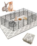 BNOSDM 79"" X 55"" Washable Bunny Cage Liners Large Rug for Rabbits Large Non Slip Pad for Bunnies Resuable Rabbit Liner for Chinchillas Cats Guinea Pigs Ferrets Dogs, Black+grey - size: 79" X 55"
