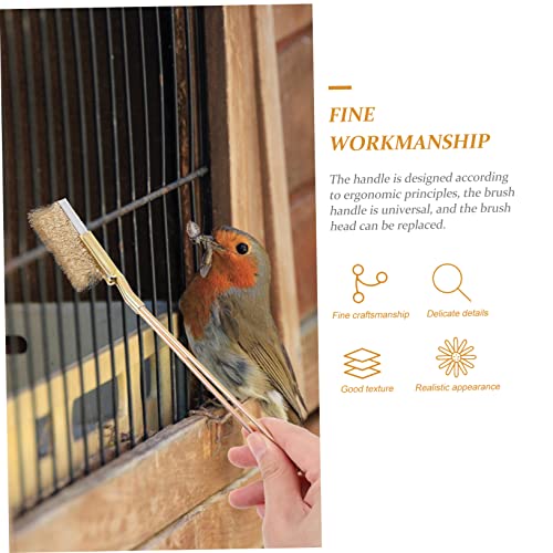 GANAZONO 1set Handle Bird Cage Brush for Easy Cleaning Wire Brush Extra Handle for Cage Maintenance and Effortless Bird Dropping Removal - size: 22X3X2CM