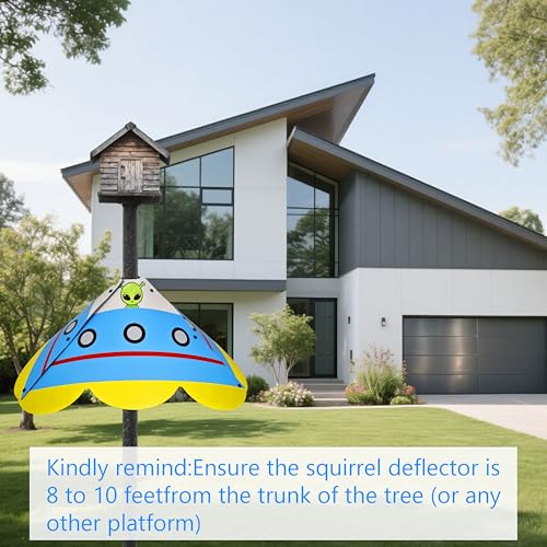 Alien UFO - Shaped Squirrel Baffle for Bird Feeders - Effective Squirrel Deterrent - Colorful & Durable Outdoor Accessory