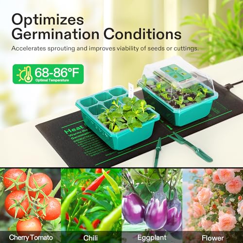 VIVOSUN 48" x 20.75" Seedling Heat Mat and Digital Thermostat Combo Set | UL & MET-Certified Warm Hydroponic Heating Pad for Germination, Indoor Gardening, Greenhouse - size: 48"x20.75"