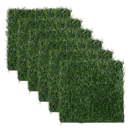 DECHOUS 6 Pack Chicken Nesting Box Pads Washable Reusable Artificial Grass Egg Laying Mats 11.81 X 11.81 X 0.98 in Nest Mats for Chicken Coops Poultry Nesting Bedding Liners