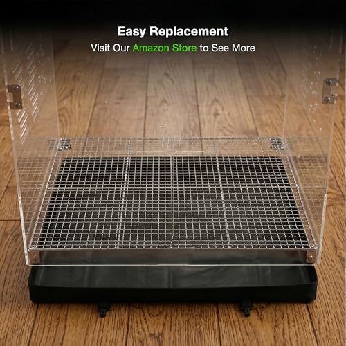 GuineaLoft™ Model-ET223 Crystal Clear Acrylic Bird Cage | 2'x2'x3' Mid-Sized Tall Cage W/ Stainless Steel Mesh Top & Bottom, Dual Side Doors, & Reusable Canvas Bottom - color: Model-ET223