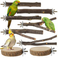 8 Pack Bird Perch, Natural Apple Wood Platforms, Hardwood Branches Cage Accessories for Parakeets, Cockatiels, Lovebirds and Other Small Birds