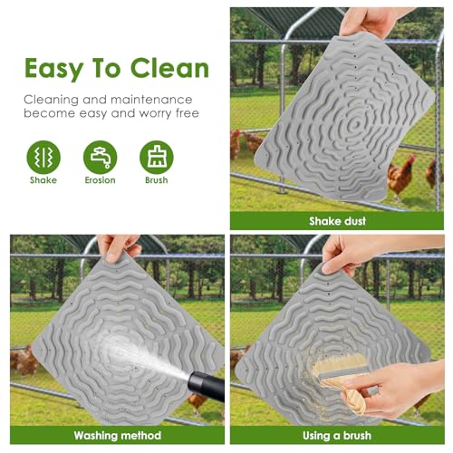 4 Pcs Chicken Nesting Pads, 12 inch Washable & Reusable Nesting Box Mat, Chicken Nest Mats, Soft Silicone Chickens Bedding Pad Laying Egg Mat for Hens Laying Egg