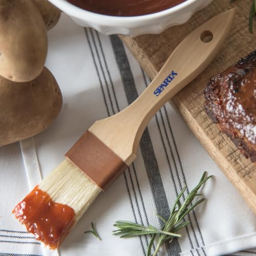SPARTA Kitchen Basting Brush – 4037300 Basting Brush for Cooking Flat Boar Bristle Brush, Hardwood Handle for Kitchens, Restaurants, Catering, High Heat Food Prep, 1.5in - size: 8.25" x 1.5" (Pack of 1)