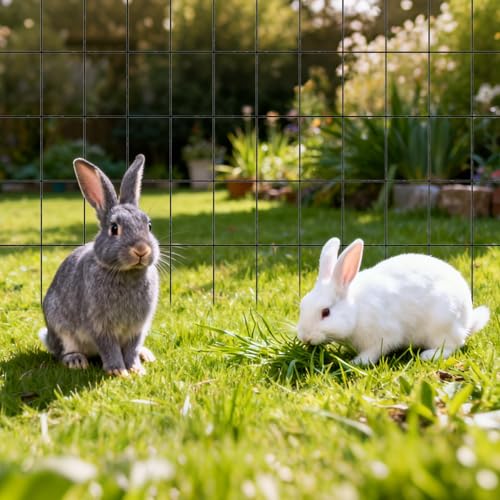 VEVOR Hardware Cloth 24 in x 25 ft, 2 x 3 in Mesh 16 Gauge Galvanized Wire Mesh Roll, Weather-Resistant Vinyl Coated Chicken Wire Fencing, Heavy Duty Welded Garden Plant Fencing for Rabbit Cage Snake - size: 24in*25ft 2in*3in